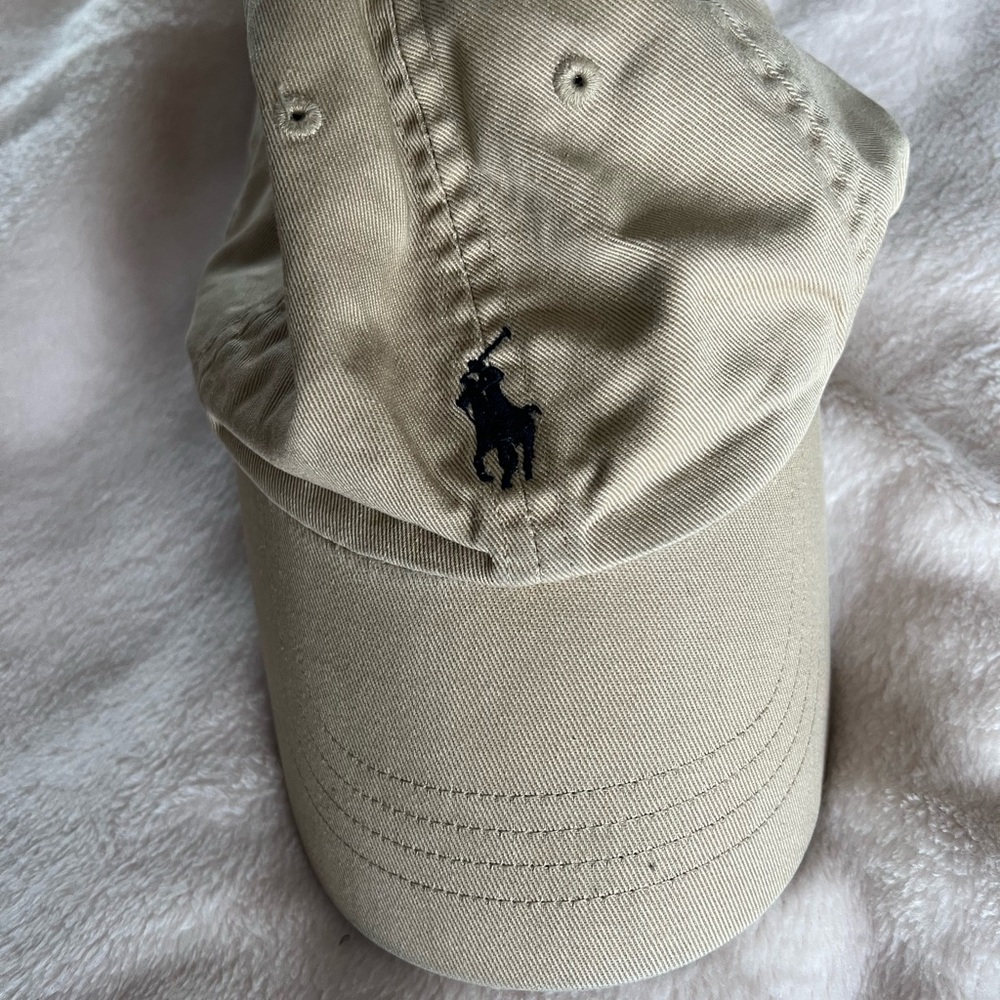 Ralph Lauren Men's Beige Cap with Black Logo